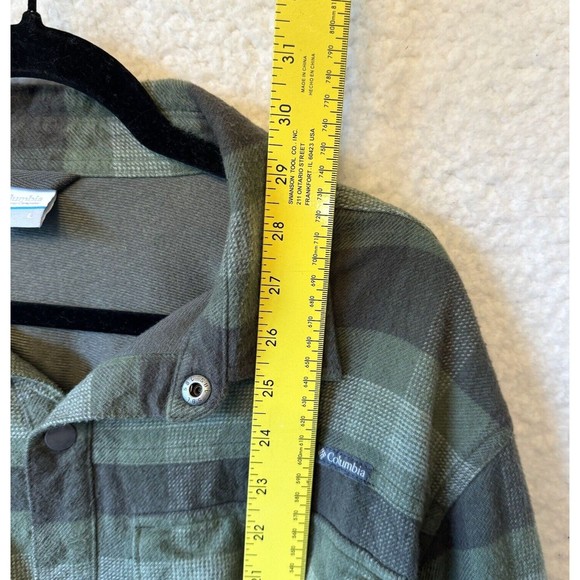 Columbia Omni Wick Green Plaid Trail Lumberjack Shirt Men's Large Shacket - Picture 11 of 12